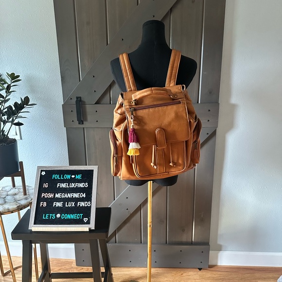 Clava Urban Survival  Leather Drawstring Backpack - EUC - Picture 1 of 9